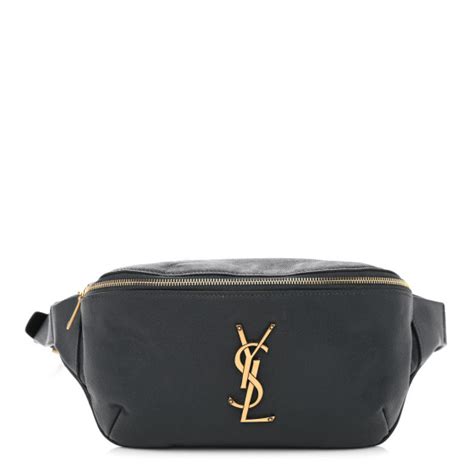 Saint Laurent Grain De Poudre Monogram Belt Bag Black